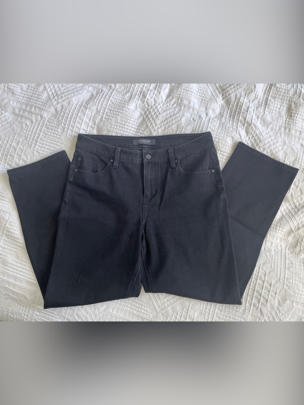 Liverpool Straight Leg Black Jeans for Women